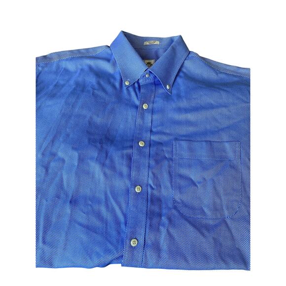 Peter Millar Blue Nanoluxe Easycare Mens Long Sleeve Button Down XL - Picture 8 of 10
